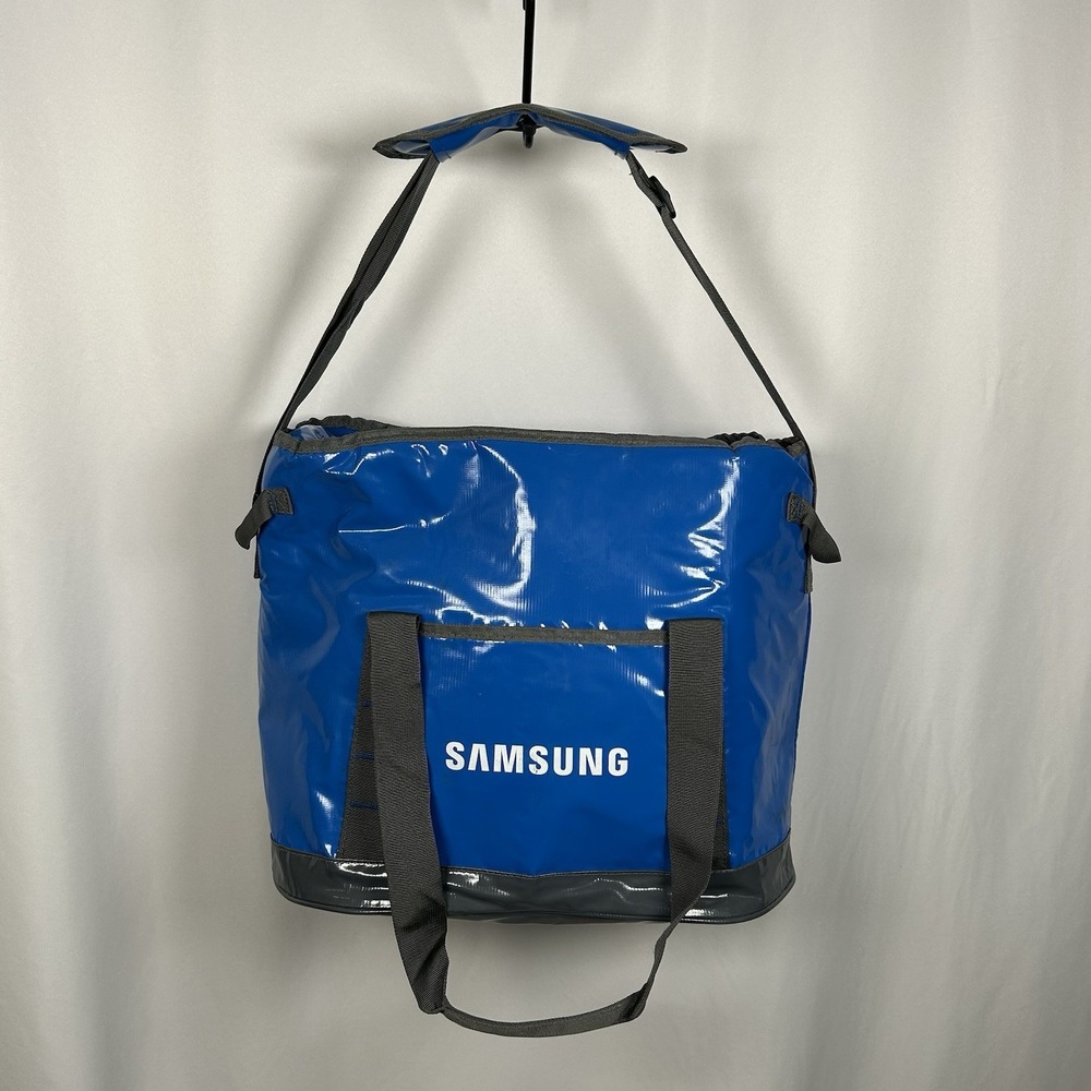Samsung Large Insulated Blue Cooler Bag Zip Up, Handles & Shoulder Strap 18x13x8 - Picture 10 of 11